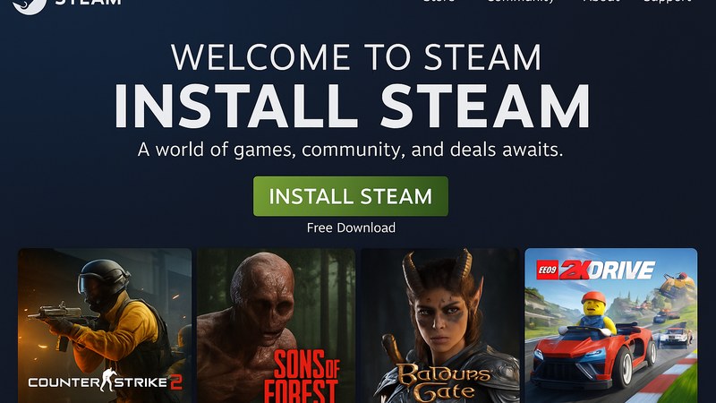 steam官网首页下载 - 蒸汽官网正版游戏库界面展示